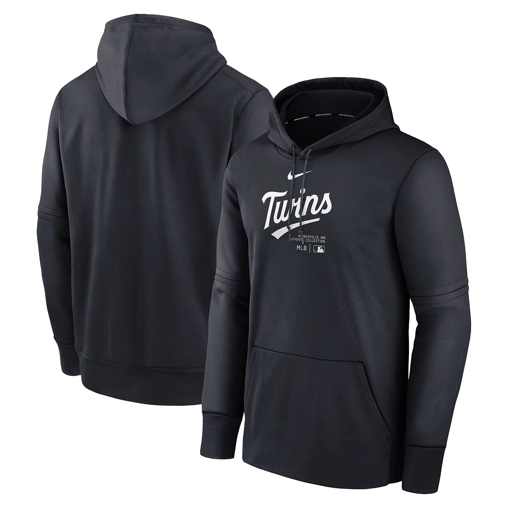 Men's Nike Navy Minnesota Twins Authentic Collection Practice Performance Pullover Hoodie