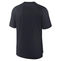 T-shirt Nike bleu marine pour homme, collection authentique des Minnesota Twins, coupe raglan, performance d'avant-match