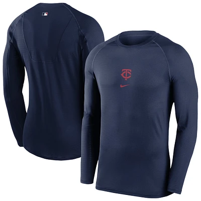 T-shirt à manches longues raglan bleu marine pour homme de la collection Authentic des Minnesota Twins Nike