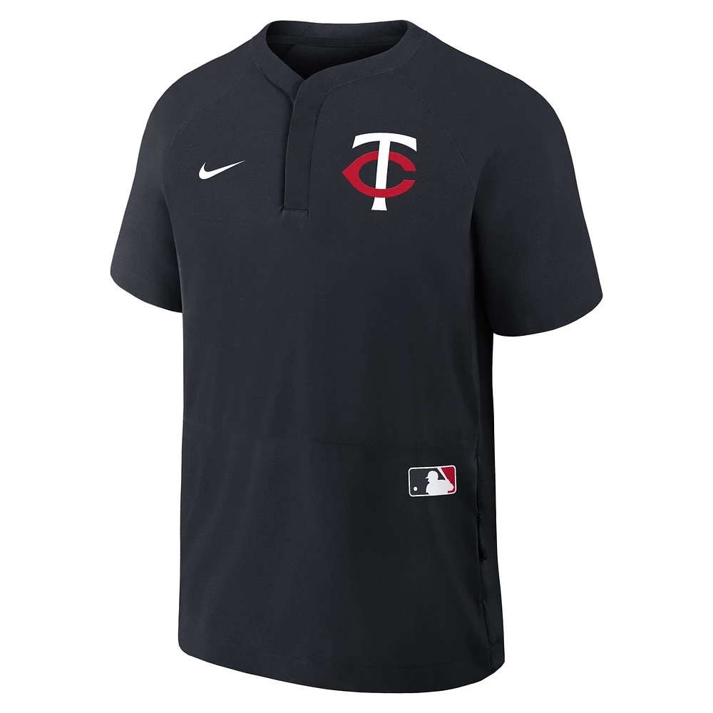 Men's Nike Navy Minnesota Twins Authentic Collection Raglan Short Sleeve Windshirt