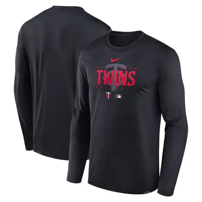 Minnesota Twins Nike Authentic Collection Team Logo Legend Performance Long Sleeve T-Shirt - Navy