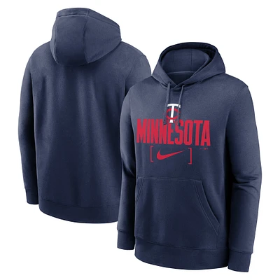 Sweat à capuche Nike pour hommes, bleu marine, Minnesota Twins Club Slack