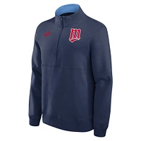 Men's Nike Navy Minnesota Twins Cooperstown Collection Fleece Half-Zip Pullover
