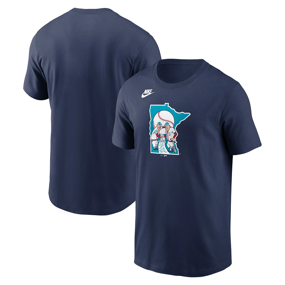 Men's Nike Navy Minnesota Twins Cooperstown Collection Team Logo T-Shirt