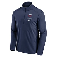 Haut à demi-zip Nike pour homme avec logo de la franchise Minnesota Twins Pacer Performance bleu marine