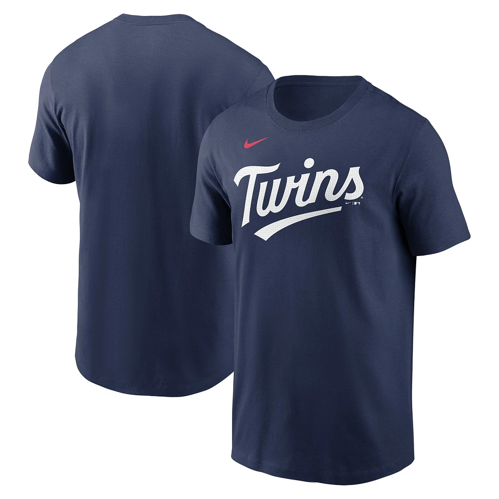 Men's Nike Navy Minnesota Twins Fuse Wordmark T-Shirt