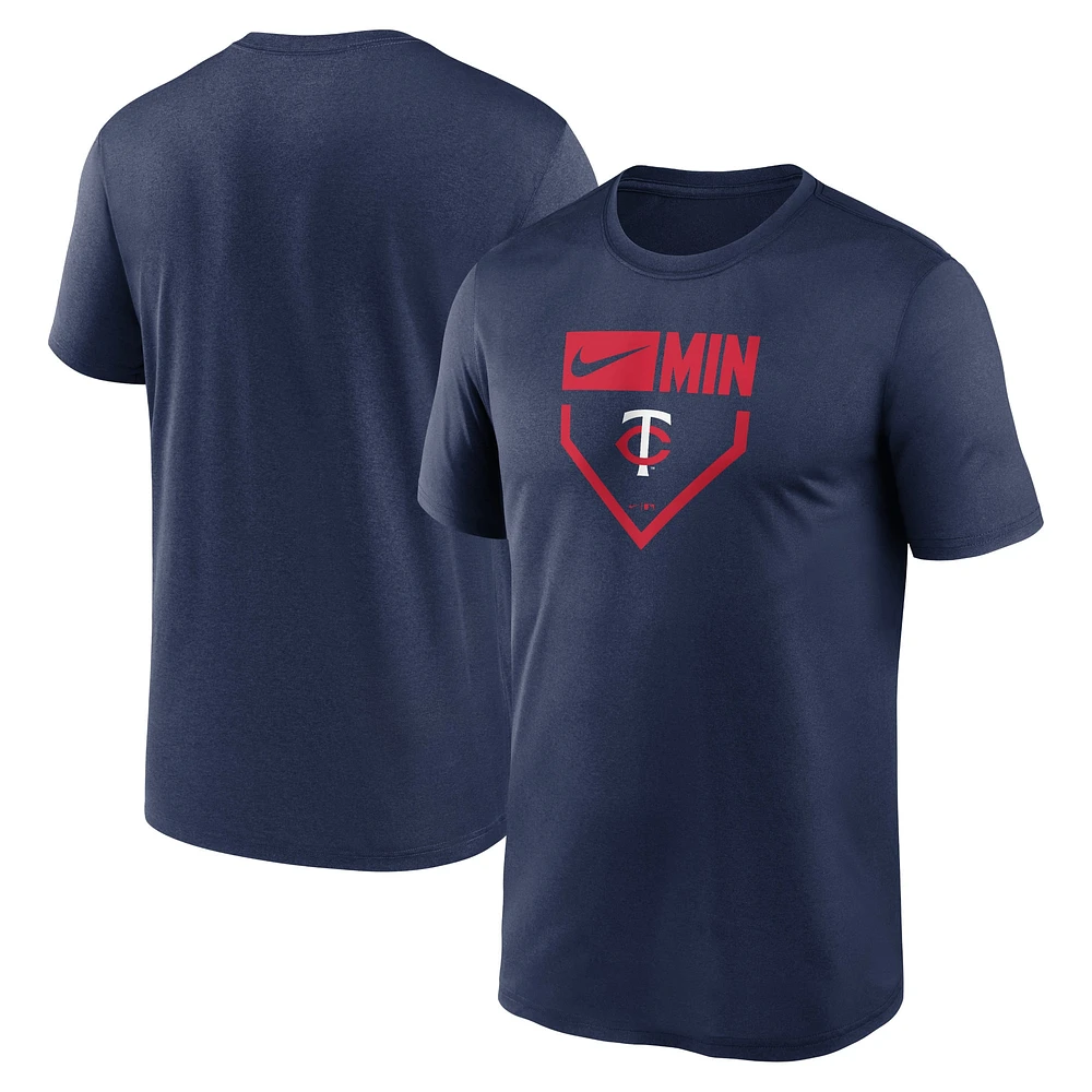 Men's Nike Navy Minnesota Twins Home Plate Icon Legend Performance T-Shirt