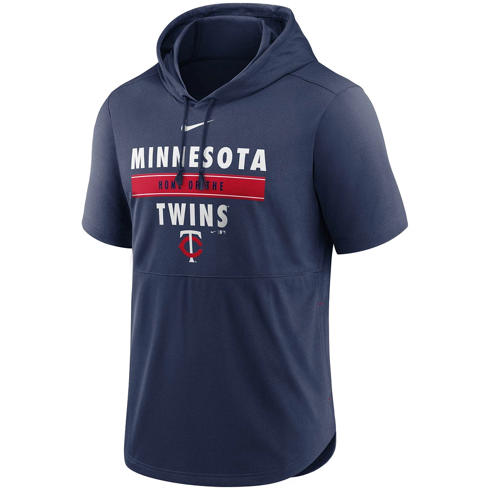 Men's Nike Navy Minnesota Twins Home Team Short Sleeve Hoodie Top