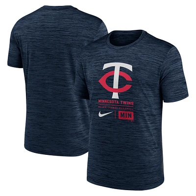 Men's Nike Navy Minnesota Twins Large Logo Velocity T-Shirt