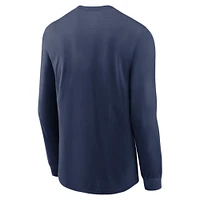 Men's Nike Navy Minnesota Twins Over Arch Long Sleeve T-Shirt