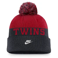 Men's Nike Navy Minnesota Twins Rewind Peak Cuffed Knit Hat with Pom