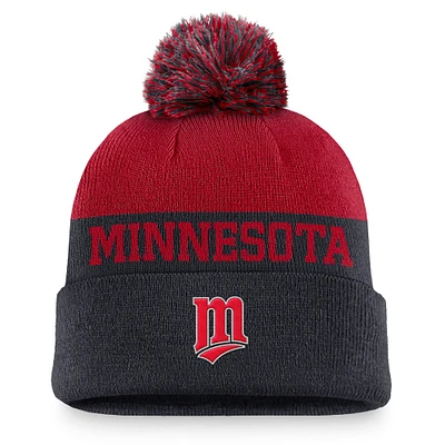 Bonnet en tricot à revers avec pompon Nike Navy Minnesota Twins Rewind Peak pour homme