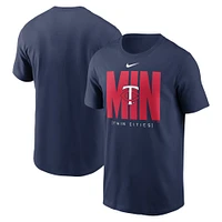 T-shirt de tableau bord Nike pour hommes, bleu marine, Minnesota Twins