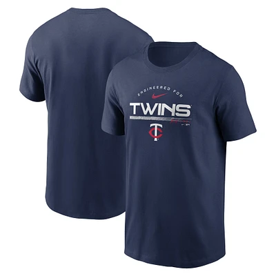 T-shirt Nike Minnesota Twins Team Engineered Performance pour homme - Bleu marine