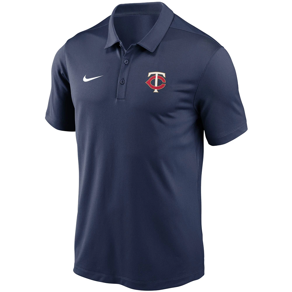 Polo de performance franchise avec logo l'équipe des Minnesota Twins Nike bleu marine pour hommes