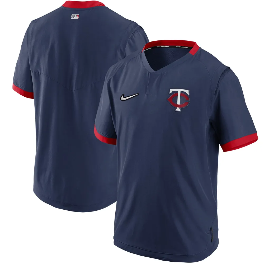 Veste à enfiler chaude manches courtes Nike Minnesota Twins Authentic Collection pour homme, rouge/marine