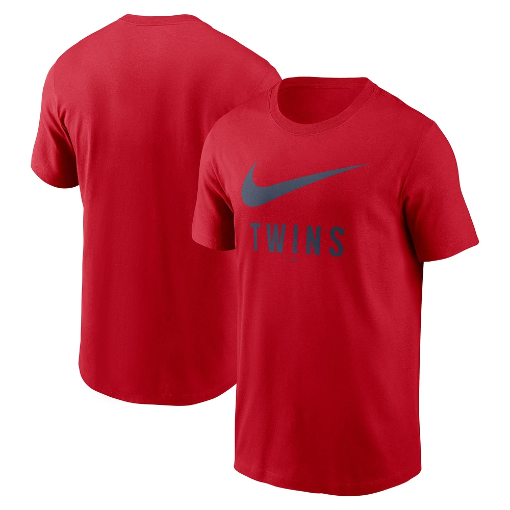 Men's Nike Red Minnesota Twins Swoosh T-Shirt
