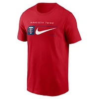 Men's Nike Red Minnesota Twins Team Swoosh Lockup T-Shirt