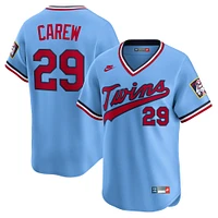 Men's Nike Rod Carew Light Blue Minnesota Twins Throwback Cooperstown Collection Limited Jersey