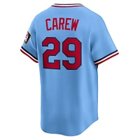 Men's Nike Rod Carew Light Blue Minnesota Twins Throwback Cooperstown Collection Limited Jersey