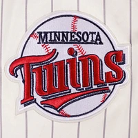 Men's Pro Standard Cream Minnesota Twins Cooperstown Collection Pinstripe Retro Classic Satin Full-Snap Jacket