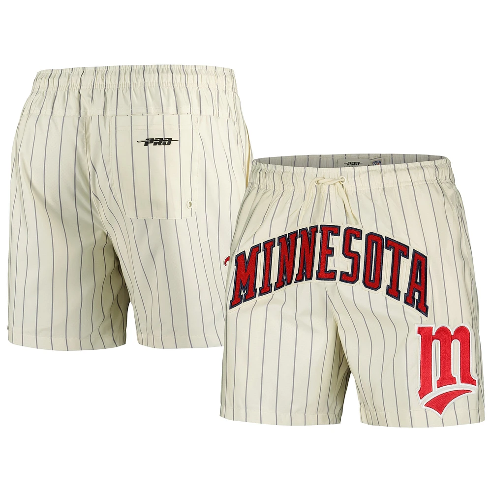 Men's Pro Standard Cream Minnesota Twins Pinstripe Retro Classic Woven Shorts