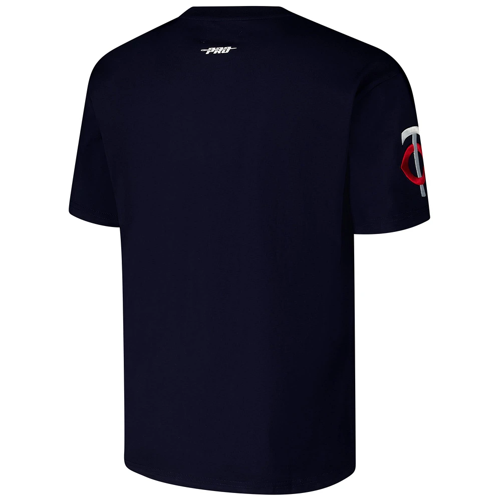 Men's Pro Standard Navy Minnesota Twins Turn It Up Dropped Shoulder T-Shirt