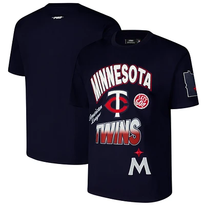 Men's Pro Standard Navy Minnesota Twins Turn It Up Dropped Shoulder T-Shirt