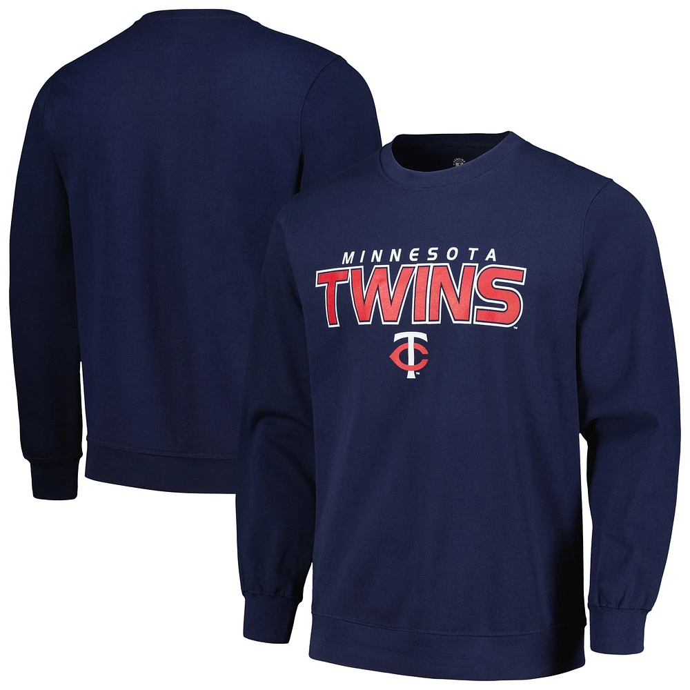 Sweat-shirt Stitches bleu marine pour hommes, Minnesota Twins