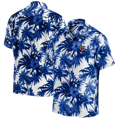 Minnesota Twins Tommy Bahama Sport Harbor Island Hibiscus Short Sleeve Button-Up Shirt - Navy