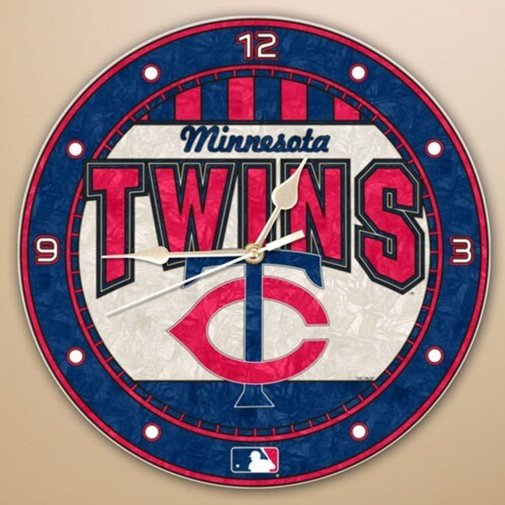 Minnesota Twins 12" Art-Glass Wall Clock