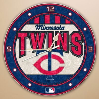 Minnesota Twins 12" Art-Glass Wall Clock