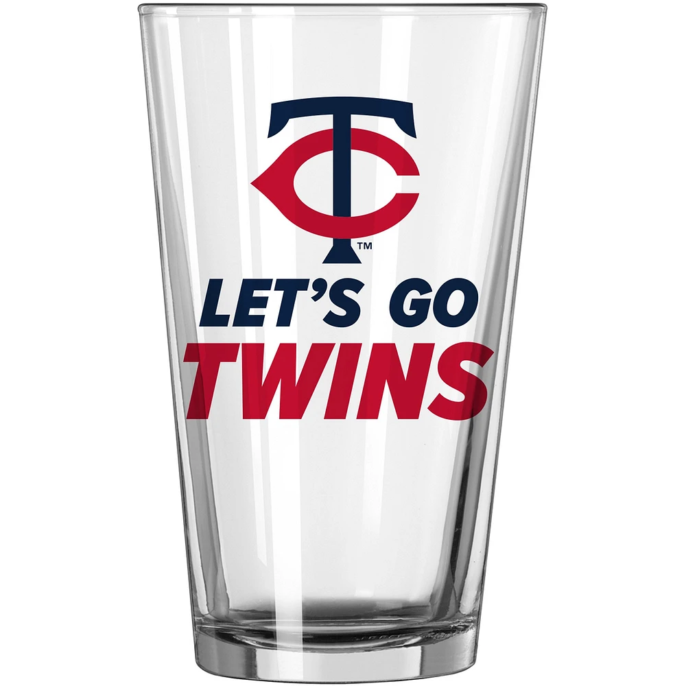 Twins du Minnesota 16 oz. Verre à pinte à slogan d'équipe