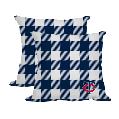 Minnesota Twins 2-Pack Buffalo Check Plaid Outdoor Pillow Set