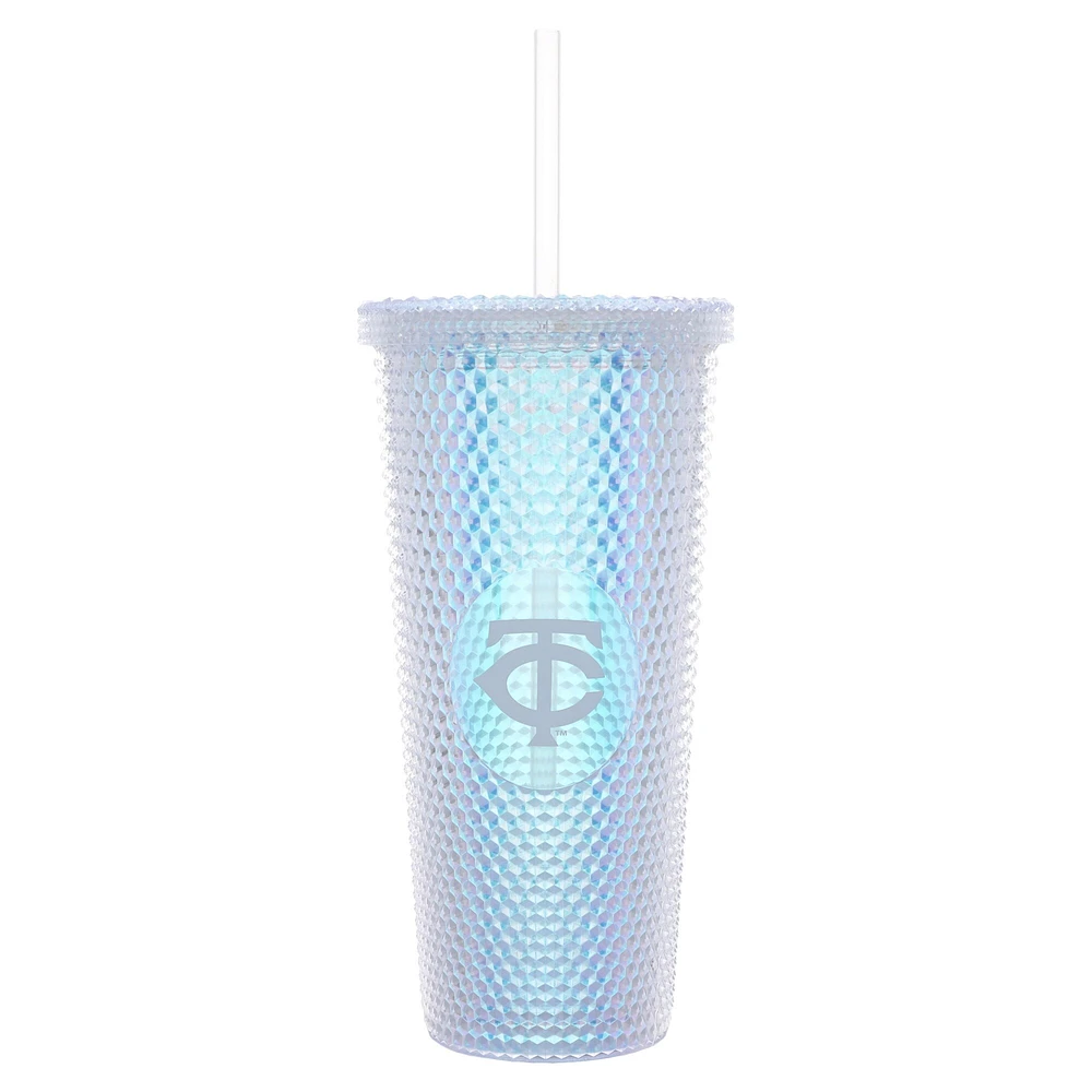 Minnesota Twins 24oz. Iridescent Studded Travel Tumbler with Straw