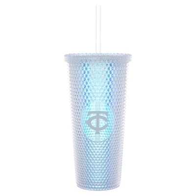 Minnesota Twins 24oz. Iridescent Studded Travel Tumbler with Straw