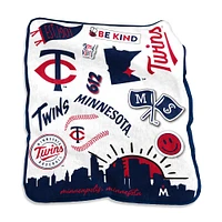 Couverture en peluche Raschel Native Twins 50'' x 60'' Minnesota Twins