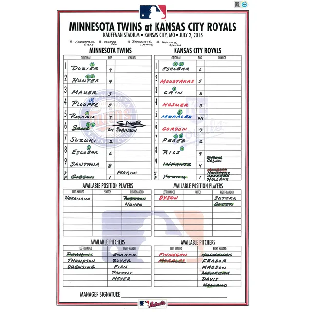 Lids Minnesota Twins Autographed Replica Debut Lineup Card - Eddie Rosario