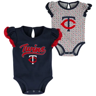 Minnesota Twins Newborn & Infant Scream Shout Two-Pack Bodysuit Set - Navy/Heathered Gray