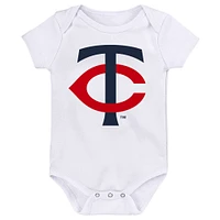 Newborn & Infant Navy/Red/White Minnesota Twins Minor League Player Three-Pack Bodysuit Set