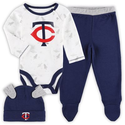 Newborn & Infant Navy/White Minnesota Twins Dream Team Bodysuit Hat Footed Pants Set