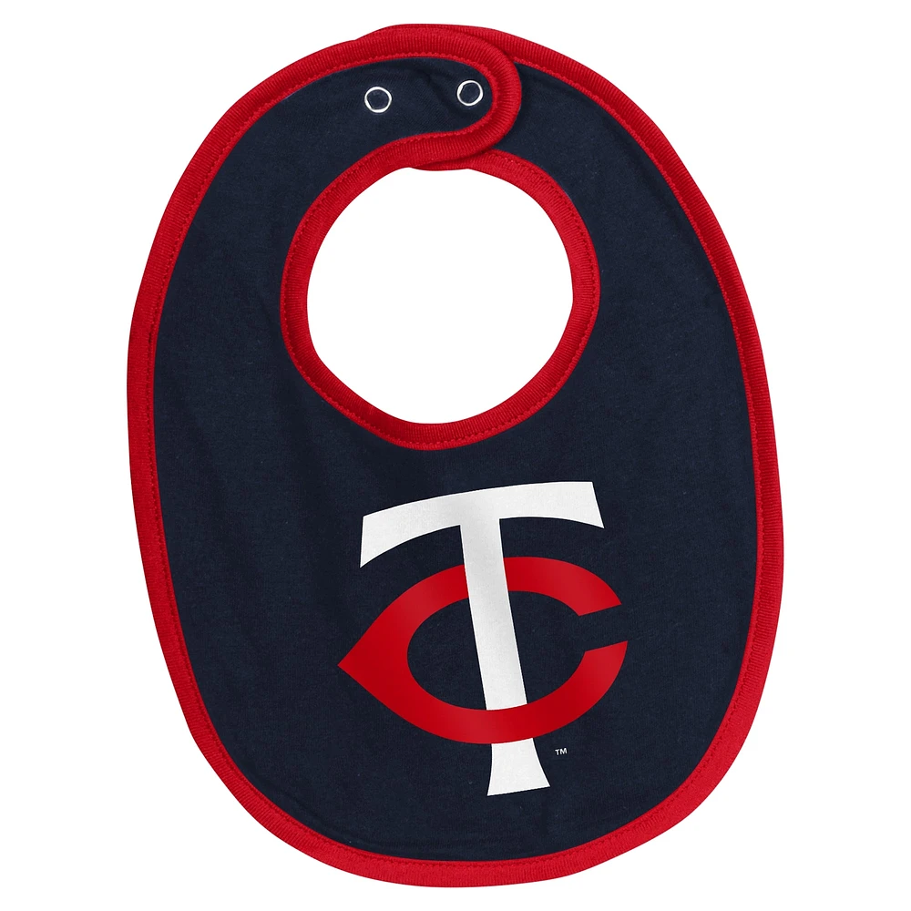 Newborn & Infant White Minnesota Twins Base Hitter Bodysuit, Bib Bootie Set