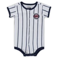 Newborn White/Navy Minnesota Twins Power Hitter Short Sleeve Bodysuit