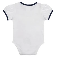 Newborn White/Navy Minnesota Twins Sweet Catcher 3-Piece Bodysuit, Headband and Skirt Set