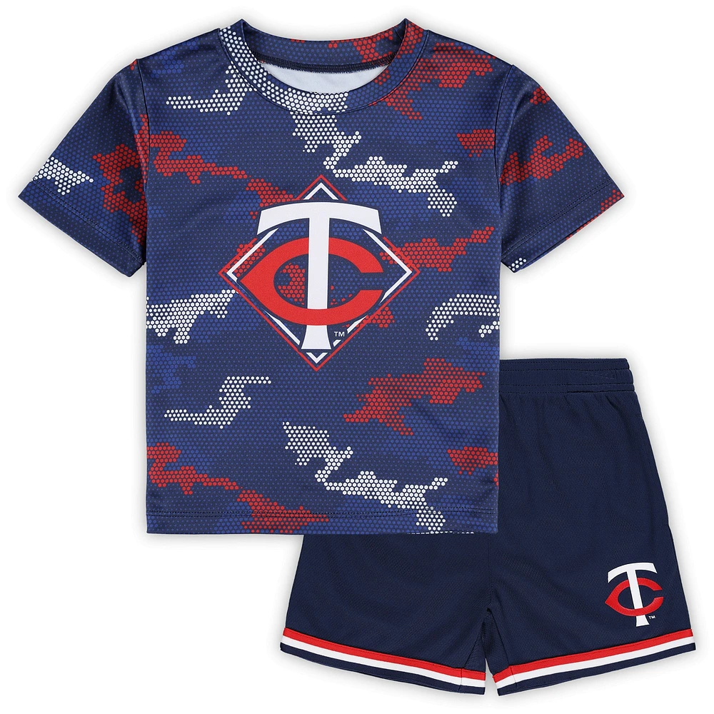 Ensemble t-shirt et short Fanatics pour tout-petits Minnesota Twins Field Ball bleu marine