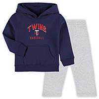 Ensemble avec sweat à capuche et pantalon en polaire Play-By-Play des Minnesota Twins pour tout-petit, bleu marine/gris