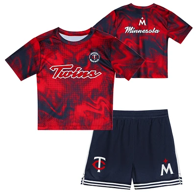 Toddler Red/Navy Minnesota Twins Pinch Hitter Infielder T-Shirt & Shorts Set