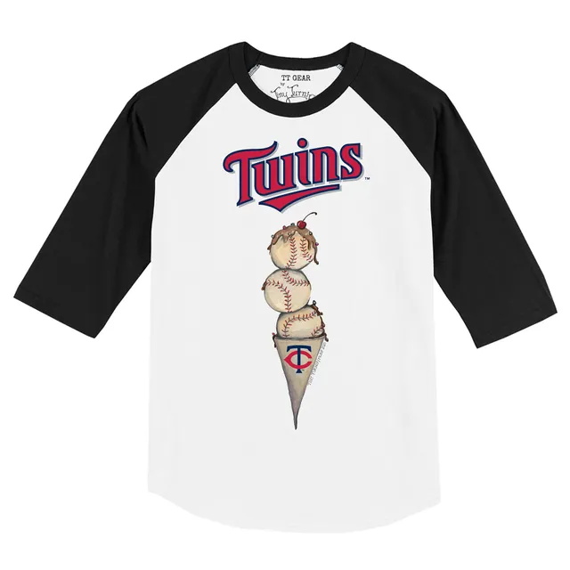 Youth Tiny Turnip White/Navy Minnesota Twins Teddy Boy 3/4-Sleeve Raglan T-Shirt Size: Small