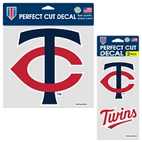 Lot de deux autocollants WinCraft Minnesota Twins Perfect Cut