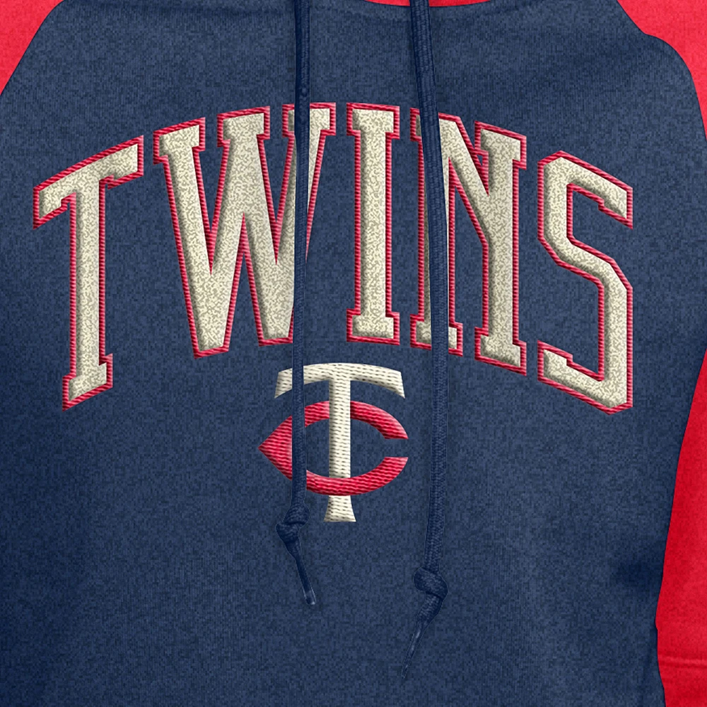 Women's New Era  Navy Minnesota Twins Cooperstown Collection Cropped Raglan Pullover Hoodie
